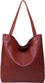 img 4 attached to Leather Vintage Handbags Capacity Shopping Women's Handbags & Wallets and Totes