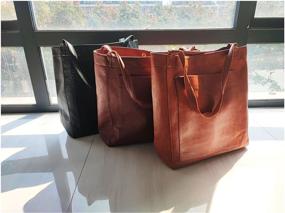 img 3 attached to Leather Vintage Handbags Capacity Shopping Women's Handbags & Wallets and Totes