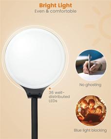 img 3 attached to 🔦 Glocusent 5W Clip-on Light - 32 LED Reading Lamp for Bed Headboard - Eye-Caring Reading Light for Bed - Flexible Gooseneck Design - 3 Color Modes & 5 Brightness Levels - Clip-on Lamp for Desk, Bed Headboard & Computer