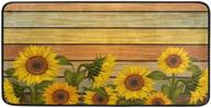 🌻 agona осенний винтажный коврик для кухни с подсолнечниками и листьями: мягкие стоячие коврики для комфортной антискользящей поверхности, цветочный коврик для ванной комнаты в стиле хардан для дома, коврик-раннер для использования как в помещении, так и на улице. логотип