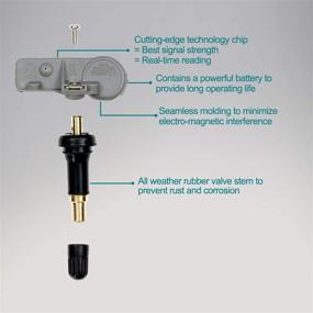 img 1 attached to 🔧 Датчик давления в шинах высокого качества 315 МГц TPMS на защелках 4 шт. для Chevy GMC Cadillac Buick и других моделей - заменяет заводские номера 13586335, 13581558, 15922396.