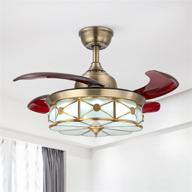 🔽 7pm retractable ceiling fan with lights and dimmable led chandelier, 6 wind speeds, remote control, bronze finish – bedroom and living room логотип