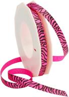 🦓 shocking pink neon zebra grosgrain ribbon by morex ribbon - 3/8-inch x 20-yard logo