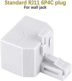 img 2 attached to Uvital RJ11 Duplex Wall Jack Adapter: Dual Phone Line Splitter for Office Home ADSL DSL Fax Model Cordless Phone System - 1 to 2 Modular Converter, White (4 Packs)