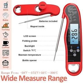 img 3 attached to Thermometer Backlight Ambidextrous Grilling Waterproof