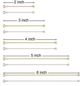 img 3 attached to 📿 Set of 10 Necklace Extenders, 2-6 Inch Chain Lengths, Stainless Steel for Jewelry Making (5 Gold, 5 Silver)