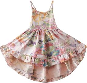 img 3 attached to 👗 Adorable CRAZY GOTEND Toddler Vintage Floral Girls Dress: Backless Sundress Sleeveless Matching Outfits for Your Little Fashionista!