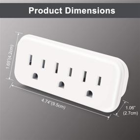 img 2 attached to 🔌 Enhance Efficiency with the [5 Pack] BESTTEN 3 Outlet Wall Adapter, 15A/125V/1875W, ETL Listed, White