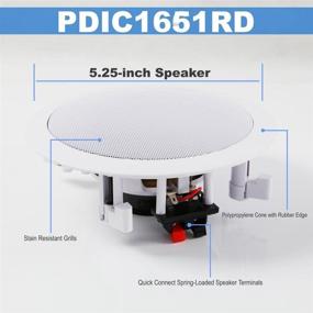 img 1 attached to 🔊 Pyle Pair 5.25” In-Wall/In-Ceiling Speaker System with Spring Loaded Quick Connections, Dual Polypropylene Cone, Polymer Tweeter, Stereo Sound, 150 Watts (PDIC1651RD) - White