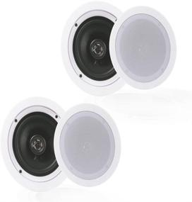 img 4 attached to 🔊 Pyle Pair 5.25” In-Wall/In-Ceiling Speaker System with Spring Loaded Quick Connections, Dual Polypropylene Cone, Polymer Tweeter, Stereo Sound, 150 Watts (PDIC1651RD) - White