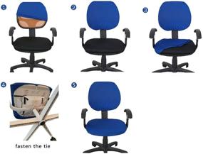 img 1 attached to 🪑 Enhanced Protective and Stretchable Universal Chair Covers - Melaluxe computer office chair cover - Stretch Rotating Chair Slipcover