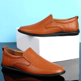 img 1 attached to 👞 USANDY Authentic Leather Men's Loafers & Slip-Ons: Experience Premium Driving Shoes