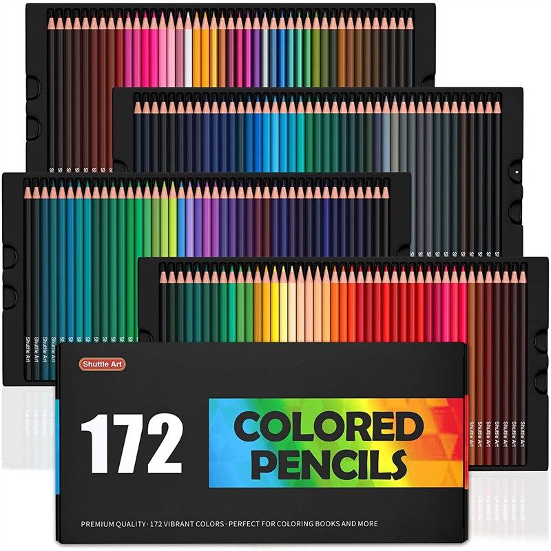 Shuttle Art 172 Colored Pencils, Premium Quality, Vibrant Colors 