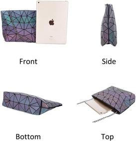 img 3 attached to Holographic Geometric Luminous Crossybody HLM 3PCSset Women's Handbags & Wallets in Totes