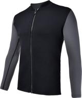 realon wetsuits top jacket vest: 2mm/3mm neoprene, long sleeve/ sleeveless, front zip sports xspan for scuba diving, surfing, swimming, and snorkeling логотип