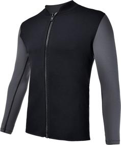 img 4 attached to REALON Wetsuits Top Jacket Vest: 2mm/3mm Neoprene, Long Sleeve/ Sleeveless, Front Zip Sports XSPAN for Scuba Diving, Surfing, Swimming, and Snorkeling