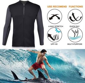 img 3 attached to REALON Wetsuits Top Jacket Vest: 2mm/3mm Neoprene, Long Sleeve/ Sleeveless, Front Zip Sports XSPAN for Scuba Diving, Surfing, Swimming, and Snorkeling