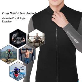 img 2 attached to REALON Wetsuits Top Jacket Vest: 2mm/3mm Neoprene, Long Sleeve/ Sleeveless, Front Zip Sports XSPAN for Scuba Diving, Surfing, Swimming, and Snorkeling