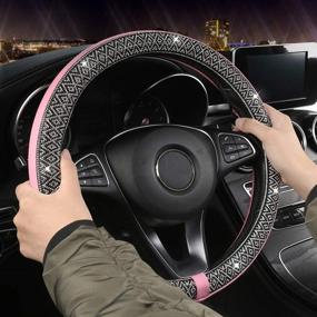 img 2 attached to Black Panther Bling Bling Steering Wheel Cover For Women Girls