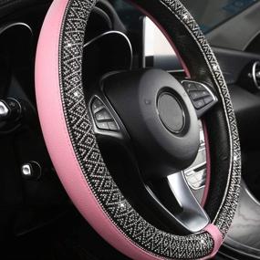 img 1 attached to Black Panther Bling Bling Steering Wheel Cover For Women Girls