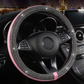 img 4 attached to Black Panther Bling Bling Steering Wheel Cover For Women Girls