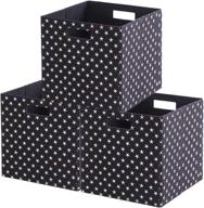 🌟 childishness ndup foldable cube storage set of 3 for bedroom, playroom, nursery - collapsible storage baskets with dual handles, fabric cube bins 12x12, star pattern/black logo