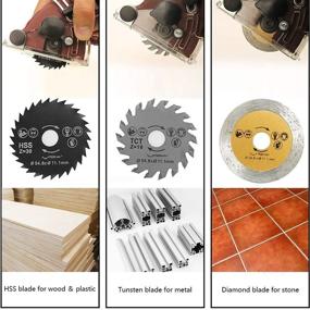 img 2 attached to 🔪 High Powered Multifunctional Mini Circular Saw Set, 400W Professional Compact Circular Saw Machine with 3 Carbide Tipped Blades for Cutting Drywall, Tile, Metal, PVC Plastic Pipes, and Wood