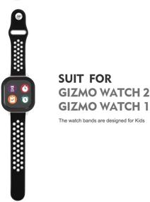 img 2 attached to 📱 Breathable Soft Silicone Smartwatch Band Replacement for Kids, Compatible with Gizmo Watch 2 / Gizmo Watch 1