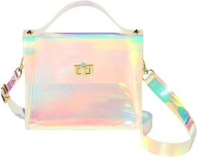 img 4 attached to Stylish Crossbody Clear Handbags & 👜 Wallets for Women - Stadium Approved Horizontal Design