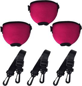 img 4 attached to 🍷 Beautyflier Wine Glass Insulator/Drink Holder/Neoprene Sleeve with Adjustable Neck Strap - Ideal for Wine Walk Events (Burgundy, Set of 3)