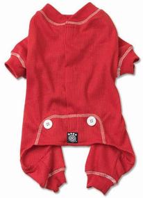 img 3 attached to 🔴 Stay Warm and Stylish with PetRageous Cozy Thermal Pajamas for Pets in Medium Size - Red with White Stitching