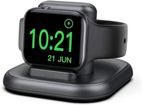 img 4 attached to 📱 На подставке для зарядки Apple Watch Conido - Держатель для зарядки часов с кабелем, магнитная беспроводная зарядная станция для Apple Watch SE, серии 6, 5, 4, 3, 2, 1 - Серый - совместим с размерами 44 мм, 42 мм, 40 мм и 38 мм