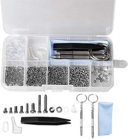 img 4 attached to 🔧 FASHIONROAD Eyeglasses Repair Kit: 10 Pairs Screws & Nose Pads with Micro Screwdriver and Tweezer for Glasses, Sunglasses, Watch Repair