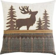 🦌 уютно укрывайтесь с коллекцией дикой природы comfy hour 14 "x14" плюшевой подушкой в клетку с рождественским акцентом - зимняя декоративная подушка, чтобы поднять вашу обстановку логотип