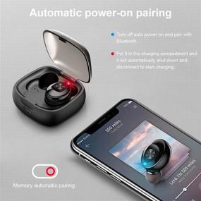 img 2 attached to Mini Headphones, Earbuds with Hi-Fi Stereo Sound, 350Mah Portable Charging Case, Touch Control, USB Fast Charge, Built-in Mic, IPX5 Waterproof for Work, Sports, Running