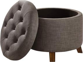 img 2 attached to Amazon Basics Upholstered Storage Footstool