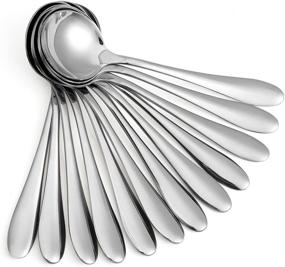 img 4 attached to 🥄 Eslite Spoons Stainless Bouillion 12 Piece: Sleek and Durable Utensils for Soups and More!