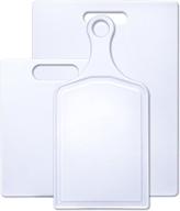 🔪 farberware plastic cutting board set - 3 pcs with paddle in classic white logo