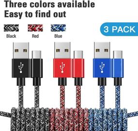 img 3 attached to 3-Pack 3FT USB C Cable - Fast Charging Type C Cord - Braided Phone Charger for Samsung Galaxy A32 A12 A10e A20e S21 S10 S20 A21s A50 A51 A52 A70 A71 A72 A40 A41 A42 Note 20 A01 A11, Moto Z3, LG