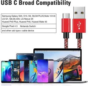 img 1 attached to 3-Pack 3FT USB C Cable - Fast Charging Type C Cord - Braided Phone Charger for Samsung Galaxy A32 A12 A10e A20e S21 S10 S20 A21s A50 A51 A52 A70 A71 A72 A40 A41 A42 Note 20 A01 A11, Moto Z3, LG