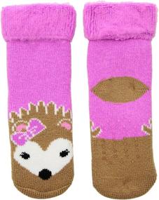 img 1 attached to 🧦 Cozy Warmth Meets Cuteness: Fuzzy Babba Big Girls Critter Socks