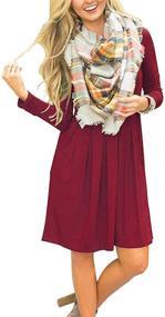 img 3 attached to Basic Faith Pleated Pockets Burgundy XL Women's Clothing in Dresses