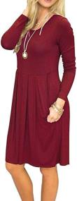 img 2 attached to Basic Faith Pleated Pockets Burgundy XL Women's Clothing in Dresses