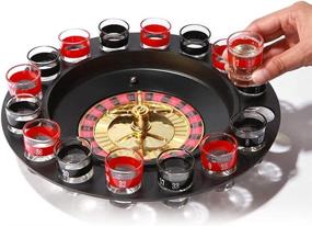 img 2 attached to Maxam USA Wholesaler: Enhance Your Party with the SPROULT 16-Shot Roulette Drinking Game Set, Black/Red