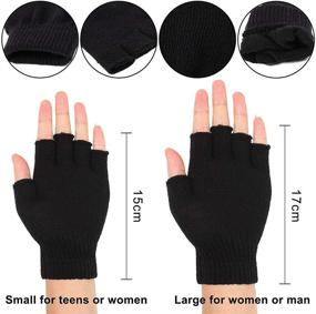 img 3 attached to 🧤 Cooraby Men's Fingerless Texting Gloves & Mittens: Flexibly Stretchy Accessories