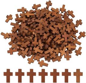 img 4 attached to 🌳 SUNNYCLUE 200Pcs Natural Wood Cross Pendants, Small Wooden Charms for Party Favors, Necklace Jewelry Making, DIY Crafts, Handmade Accessories