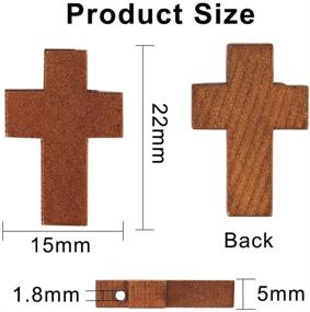 img 3 attached to 🌳 SUNNYCLUE 200Pcs Natural Wood Cross Pendants, Small Wooden Charms for Party Favors, Necklace Jewelry Making, DIY Crafts, Handmade Accessories