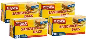 img 4 attached to ProPack Disposable Plastic Sandwich Bags with Easy Fold Close Top - Bulk 1200 Bags for Home, Office, Vacation, and Traveling - Ideal for Sandwiches, Fruits, Nuts, Cake, Cookies, and Snacks - Pack of 4