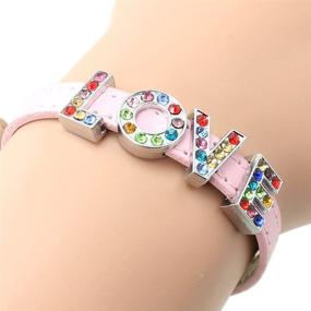 img 2 attached to Rhinestones Alphabet Letters Wristbands Bracelets Beading & Jewelry Making for Charms