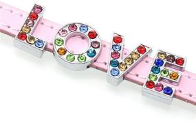 img 3 attached to Rhinestones Alphabet Letters Wristbands Bracelets Beading & Jewelry Making for Charms